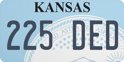 KS license plate 225DED