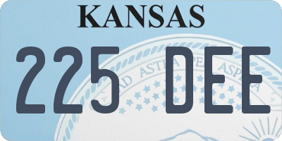 KS license plate 225DEE