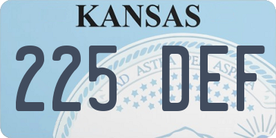 KS license plate 225DEF