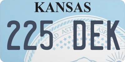 KS license plate 225DEK