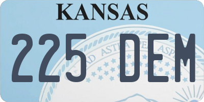 KS license plate 225DEM