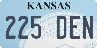 KS license plate 225DEN