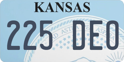 KS license plate 225DEO