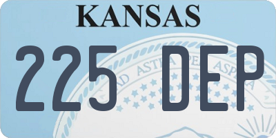 KS license plate 225DEP