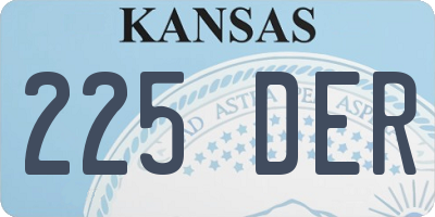 KS license plate 225DER