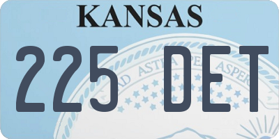 KS license plate 225DET