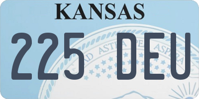 KS license plate 225DEU