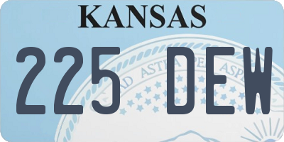 KS license plate 225DEW