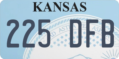 KS license plate 225DFB