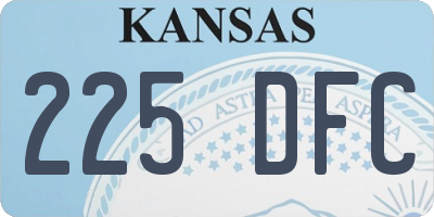 KS license plate 225DFC