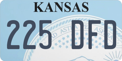KS license plate 225DFD