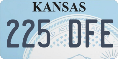 KS license plate 225DFE
