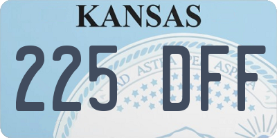 KS license plate 225DFF