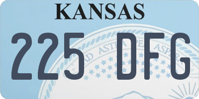 KS license plate 225DFG