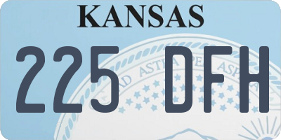 KS license plate 225DFH