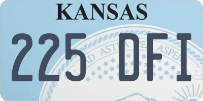 KS license plate 225DFI