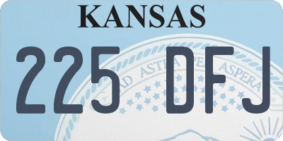 KS license plate 225DFJ
