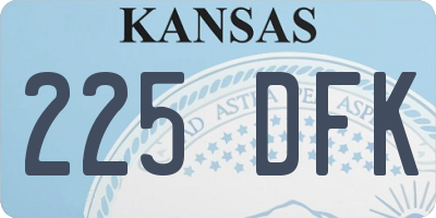 KS license plate 225DFK