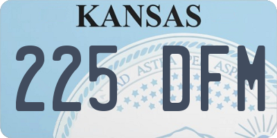 KS license plate 225DFM