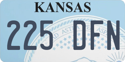 KS license plate 225DFN