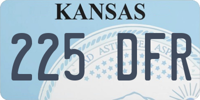 KS license plate 225DFR
