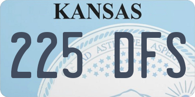 KS license plate 225DFS