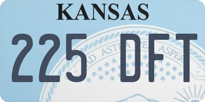 KS license plate 225DFT