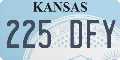 KS license plate 225DFY