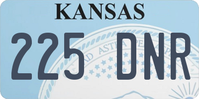 KS license plate 225DNR