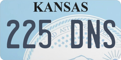 KS license plate 225DNS