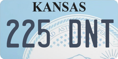 KS license plate 225DNT