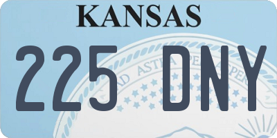 KS license plate 225DNY
