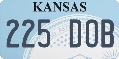 KS license plate 225DOB