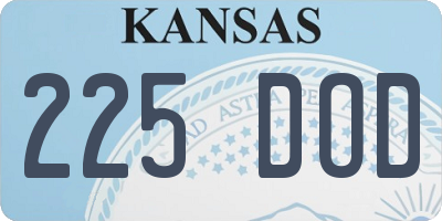 KS license plate 225DOD