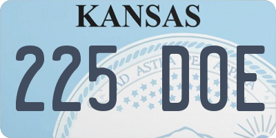 KS license plate 225DOE