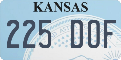 KS license plate 225DOF