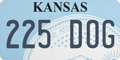 KS license plate 225DOG