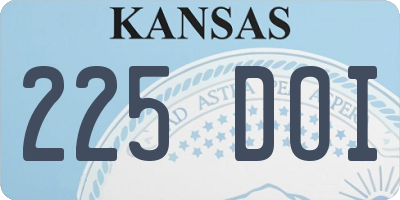 KS license plate 225DOI