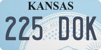 KS license plate 225DOK