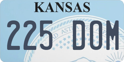 KS license plate 225DOM