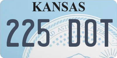 KS license plate 225DOT