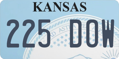 KS license plate 225DOW