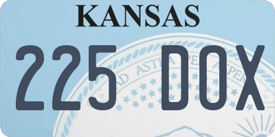 KS license plate 225DOX