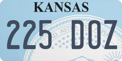 KS license plate 225DOZ