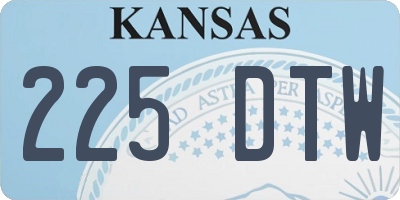 KS license plate 225DTW