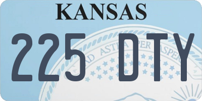 KS license plate 225DTY