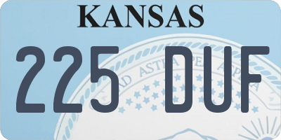 KS license plate 225DUF