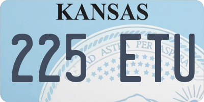KS license plate 225ETU