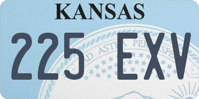 KS license plate 225EXV