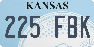 KS license plate 225FBK